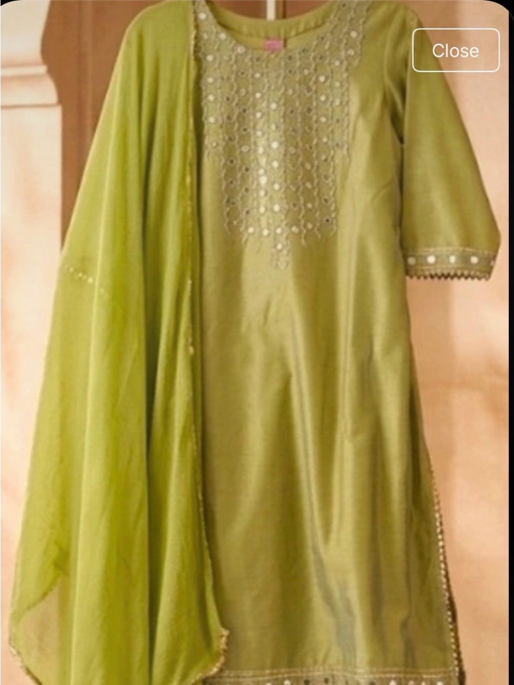 Boutique Olive Green Maxi Skirt with Sharara Detail